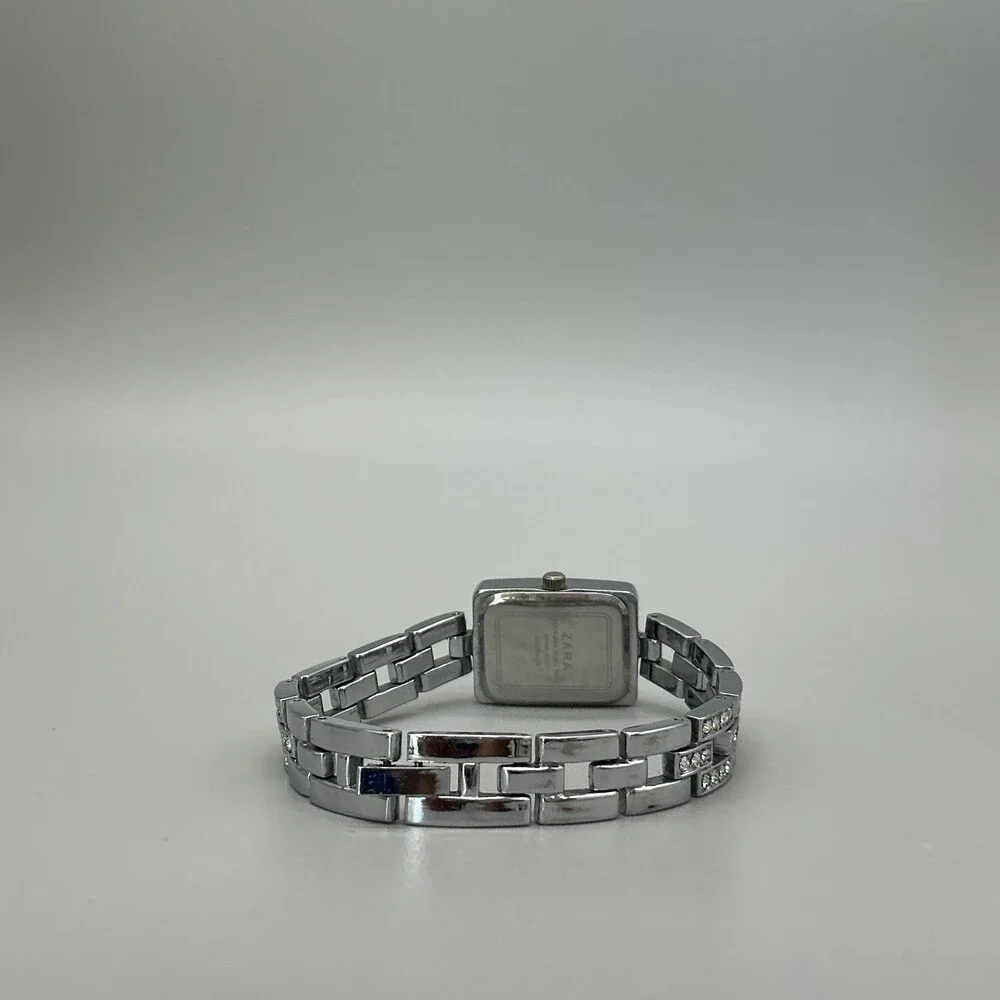 Zara FA0179 Womens Watch 19mm Black Dial Silver Tone Crystals New Battery 7